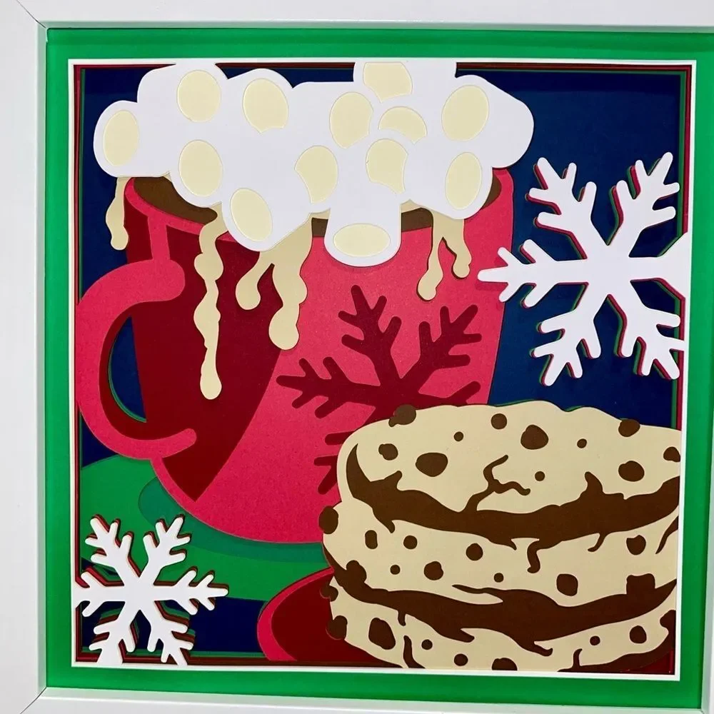 3D Hot Cocoa & Cookies Christmas Shadowbox